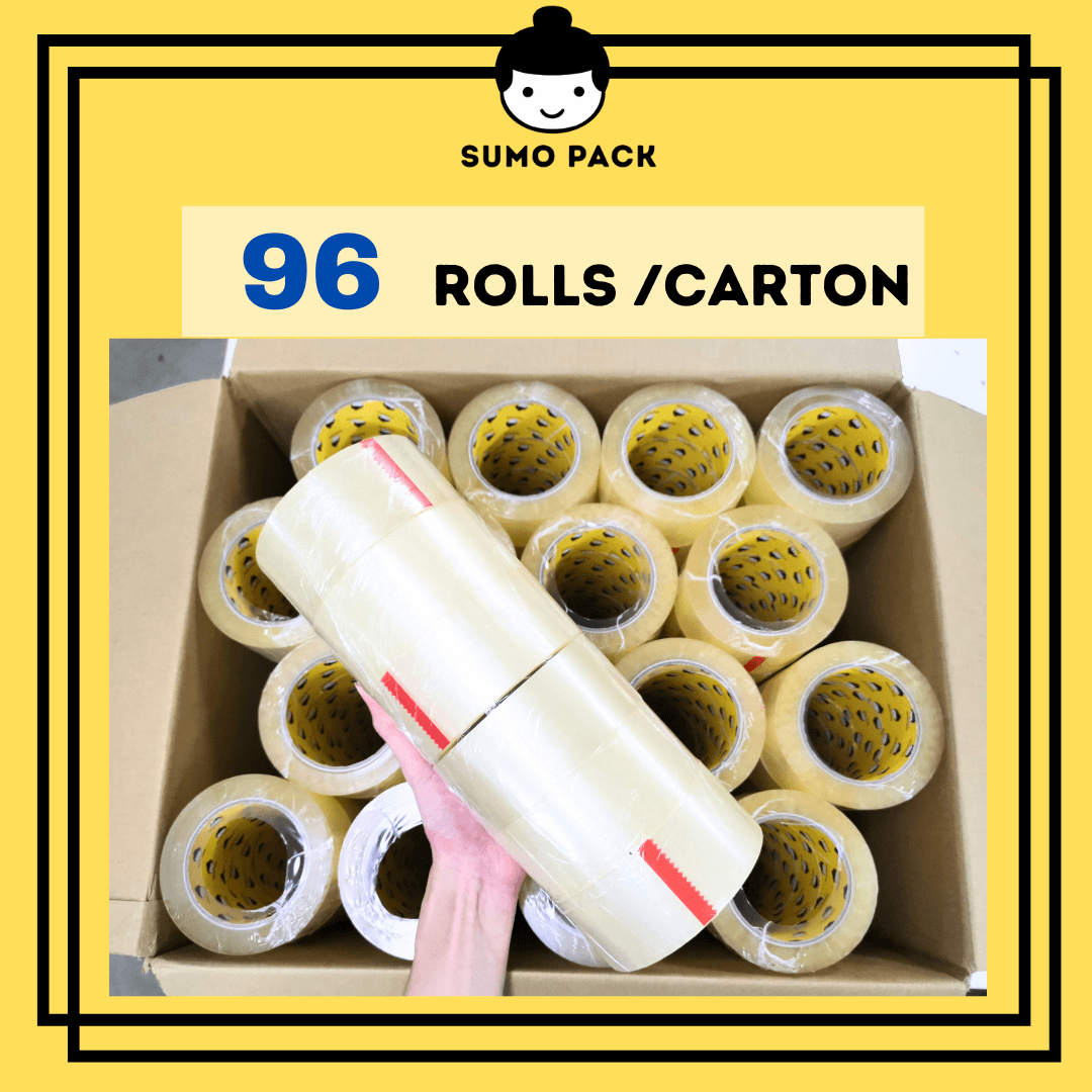48m Ultra Clear Cellophane tape- Spec 55mic x 100Y-96rolls per carton