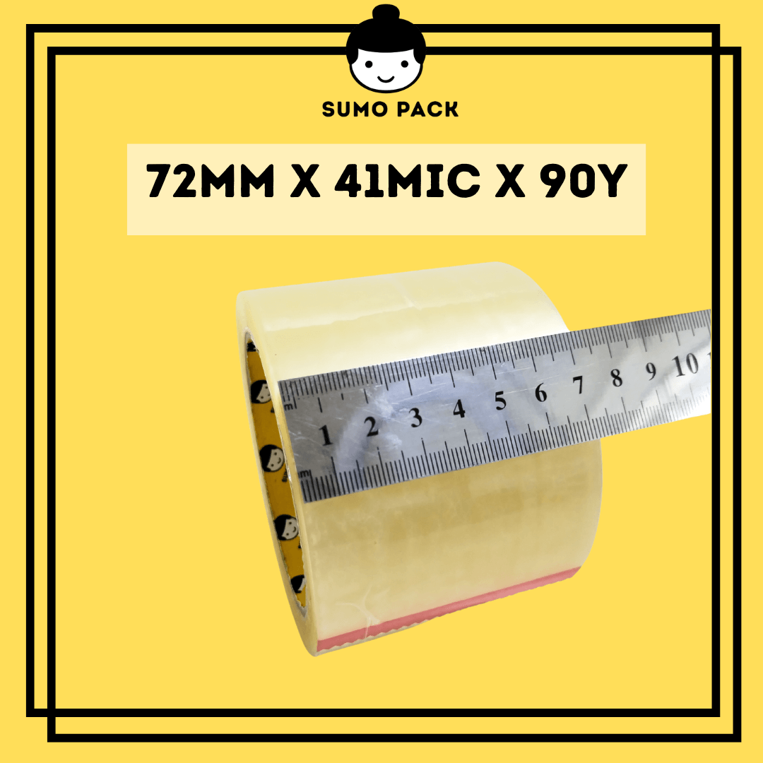 72mm opp clear transparent tape 72mm x 41mic x 90y