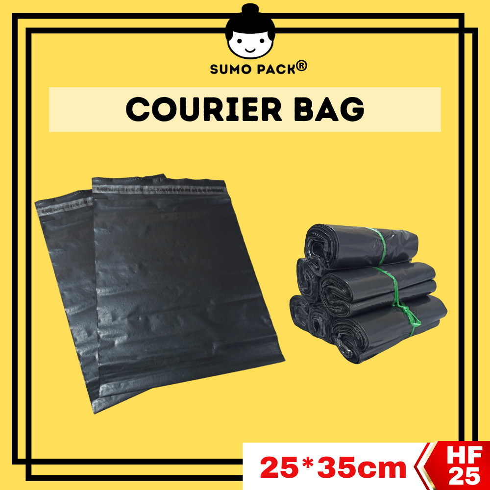 Black Courier Bag 25cm x 35cm