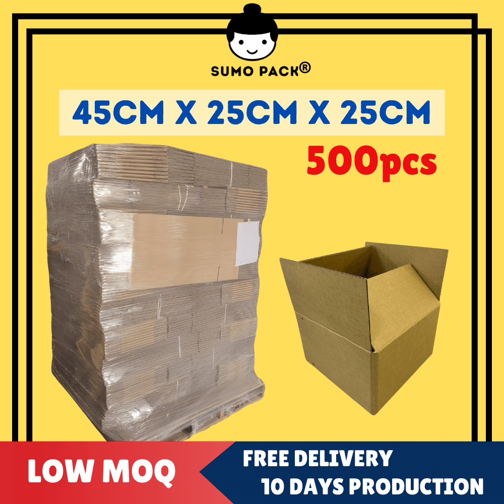 Custom Made Corrugated Carton Box 45cm x 25cm x 25cm - 500Pcs