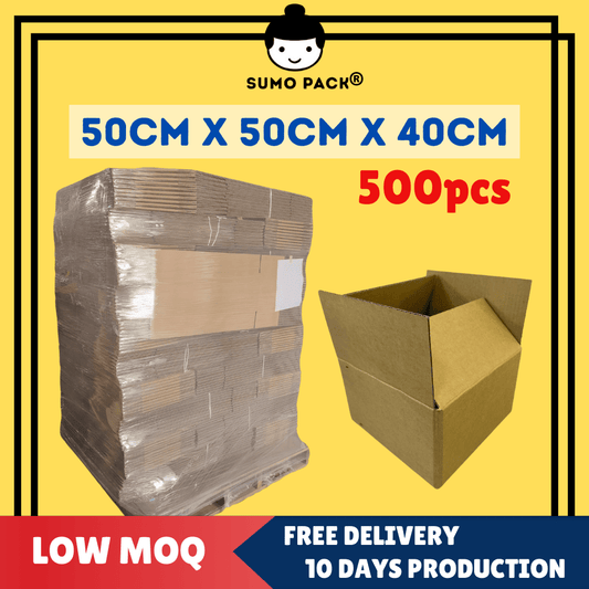 Custom Made Corrugated Carton Box 50cm x50cm x40cm  - 500Pcs
