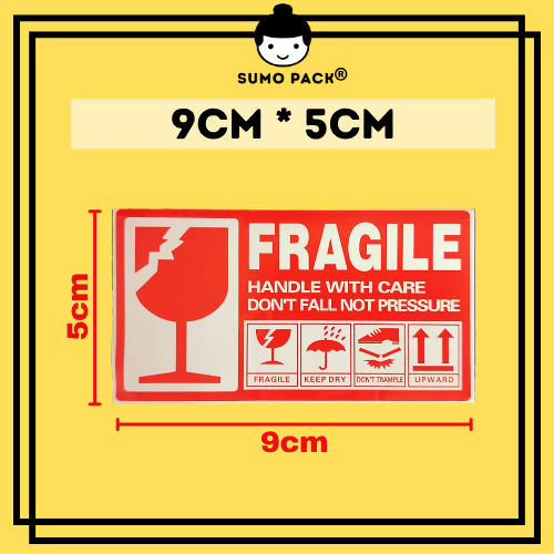 Fragile sticker 5cm x 9cm-size