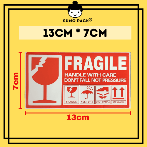 Fragile sticker 7cm x 13cm-size