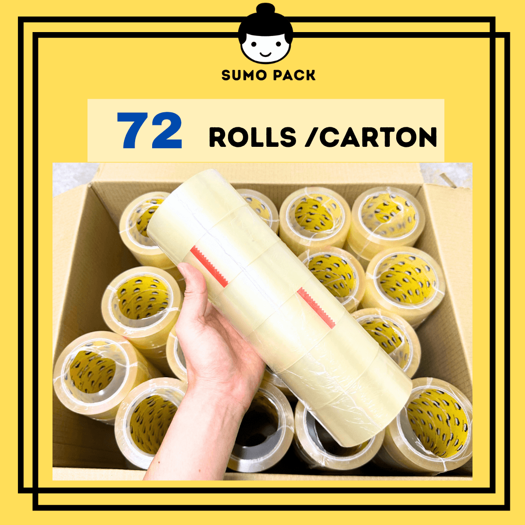Jumbo tape 48mm x 41mic x 150m sticky glue 72rolls per carton