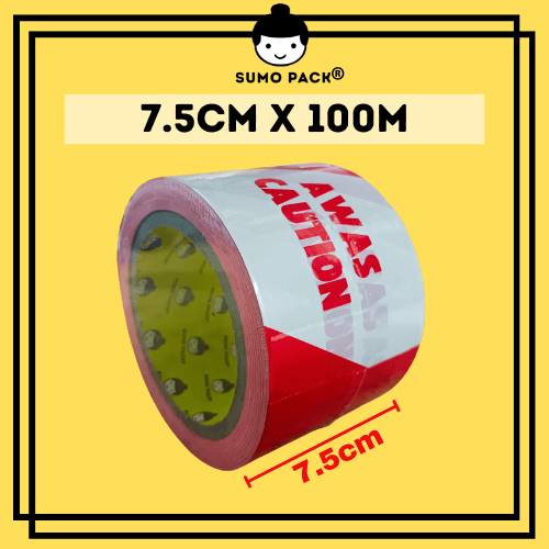 AWAS Warning Film / Caution Barricade Tape (No Glue) - RED & WHITE