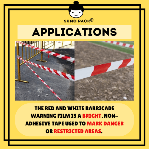 AWAS Warning Film / Caution Barricade Tape (No Glue) - RED & WHITE