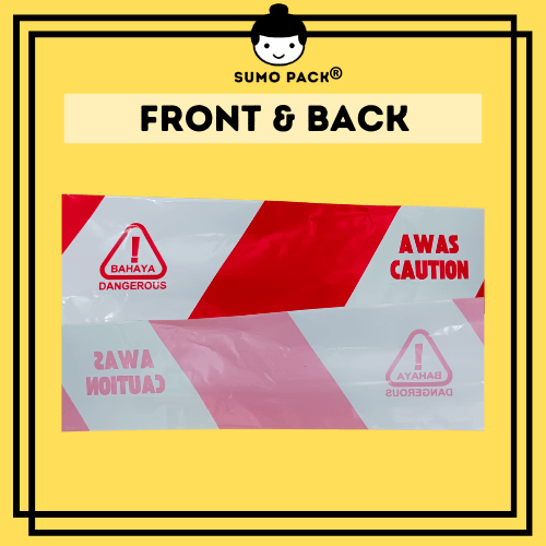 AWAS Warning Film / Caution Barricade Tape (No Glue) - RED & WHITE