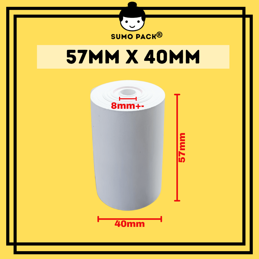THERMAL RECEIPT PAPER ROLL 57 X 40mm X 10MM+-