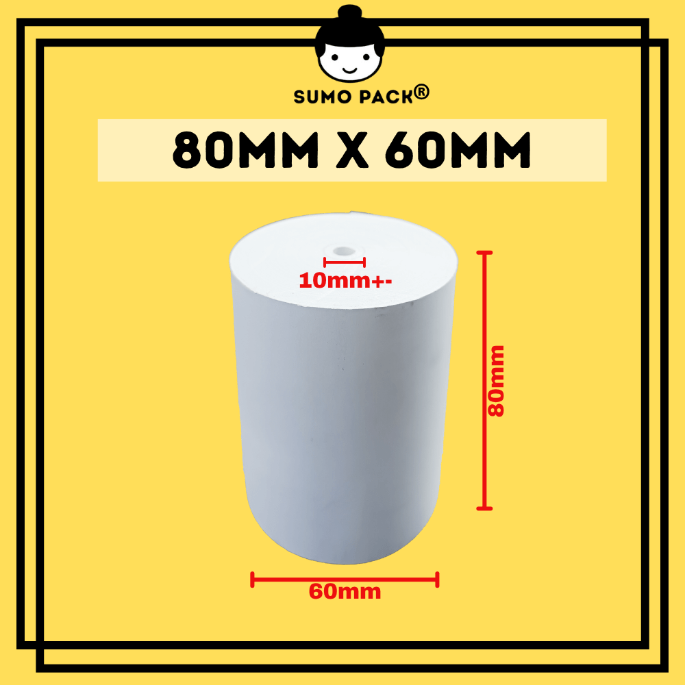 THERMAL RECEIPT PAPER ROLL 80 X 60MM X 10MM+-