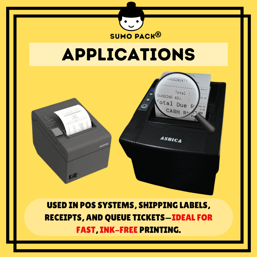 THERMAL RECEIPT PAPER ROLL USE FOR POS, SHIPPING, RECEIPT AND TICKET