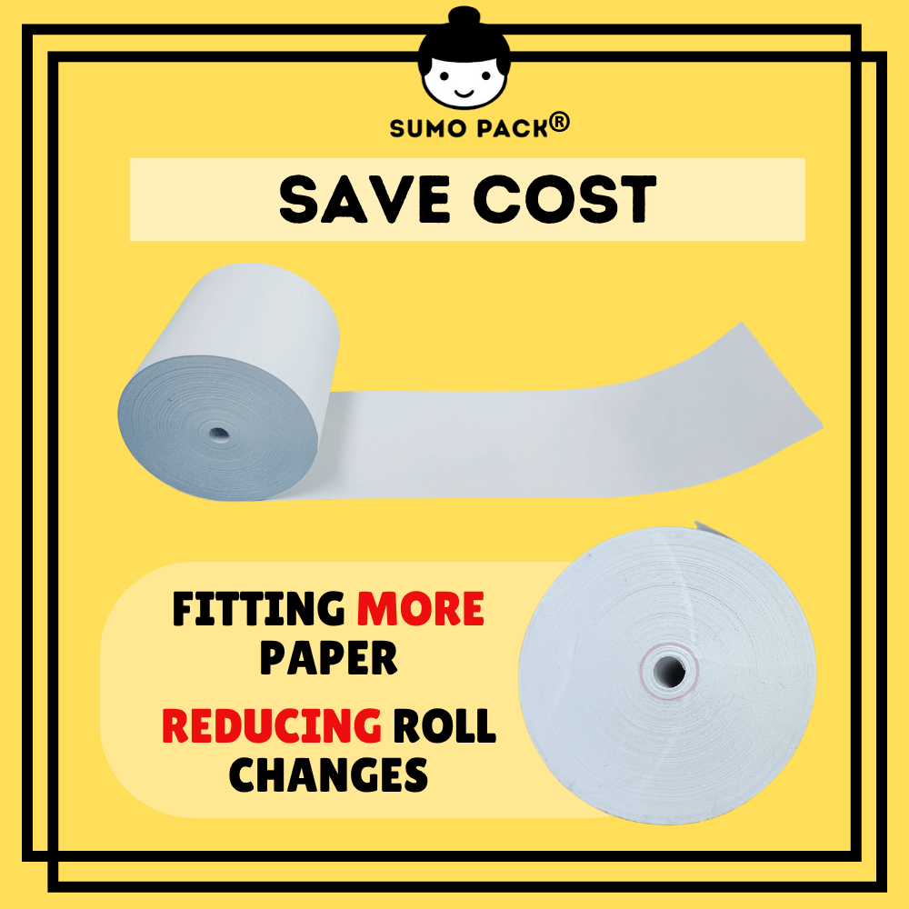 THERMAL RECEIPT PAPER ROLL SAVE COST MORE PAPER LESS WASTE