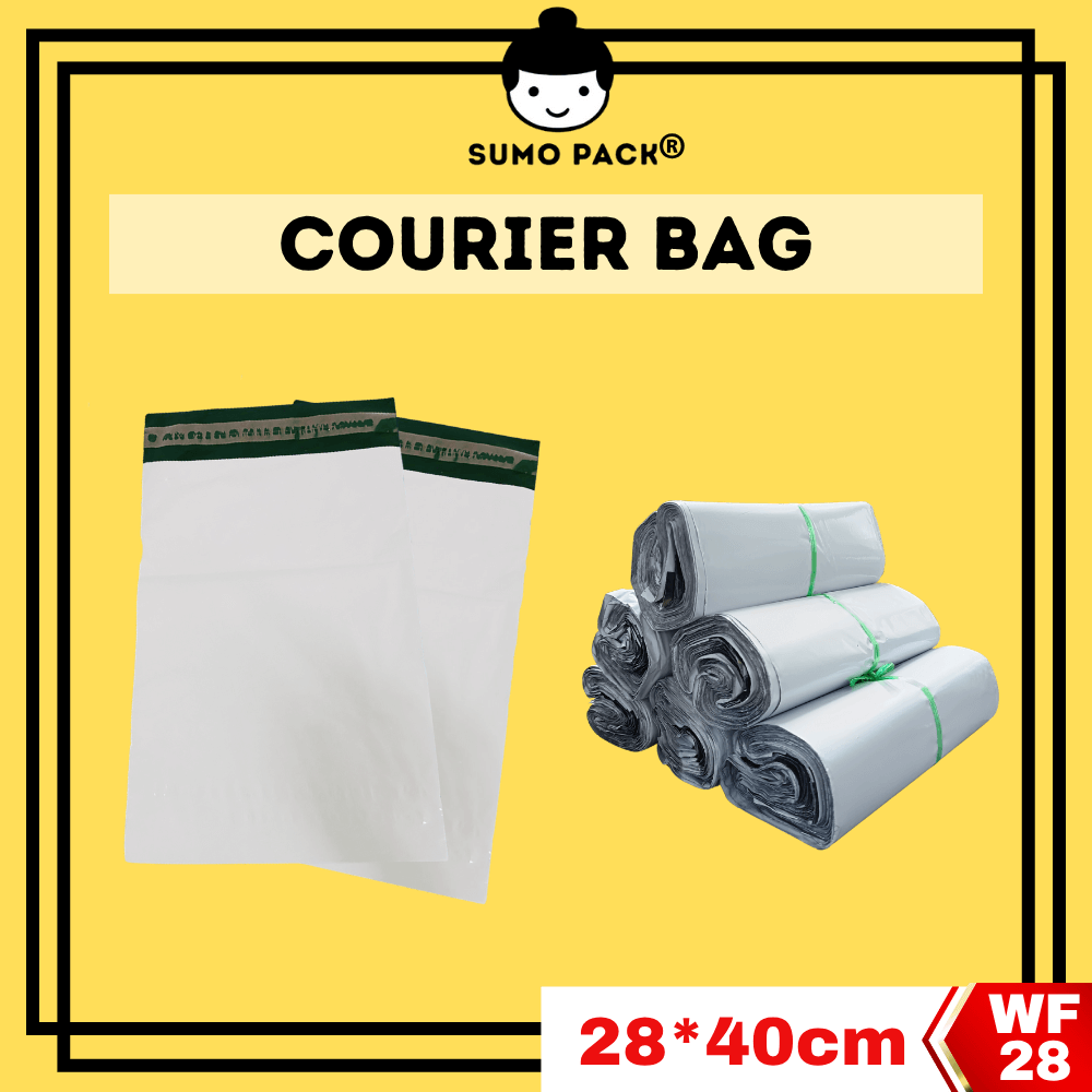 White Poly Courier Bag 28cm x 40cm