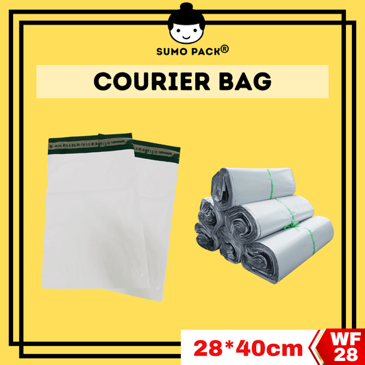 White Poly Courier Bag 28cm x 40cm