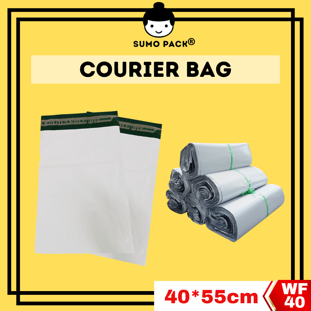 White Poly Courier Bag 40cm x 55cm