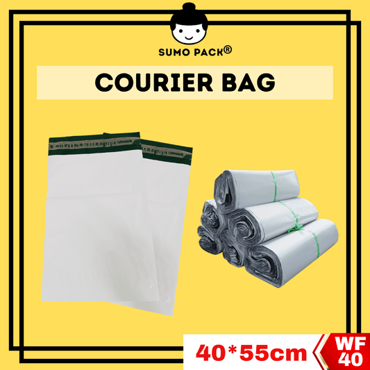White Poly Courier Bag 40cm x 55cm