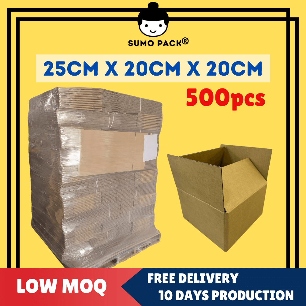 Custom Made Corrugated Carton Box 25cm x20cm x20cm  - 500Pcs