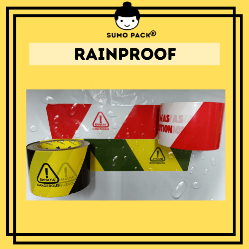 Black Yellow AWAS Warning Film Caution Barricade Tape