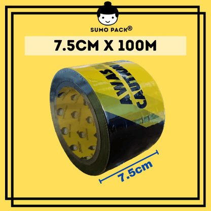 Black Yellow AWAS Warning Film Caution Barricade Tape