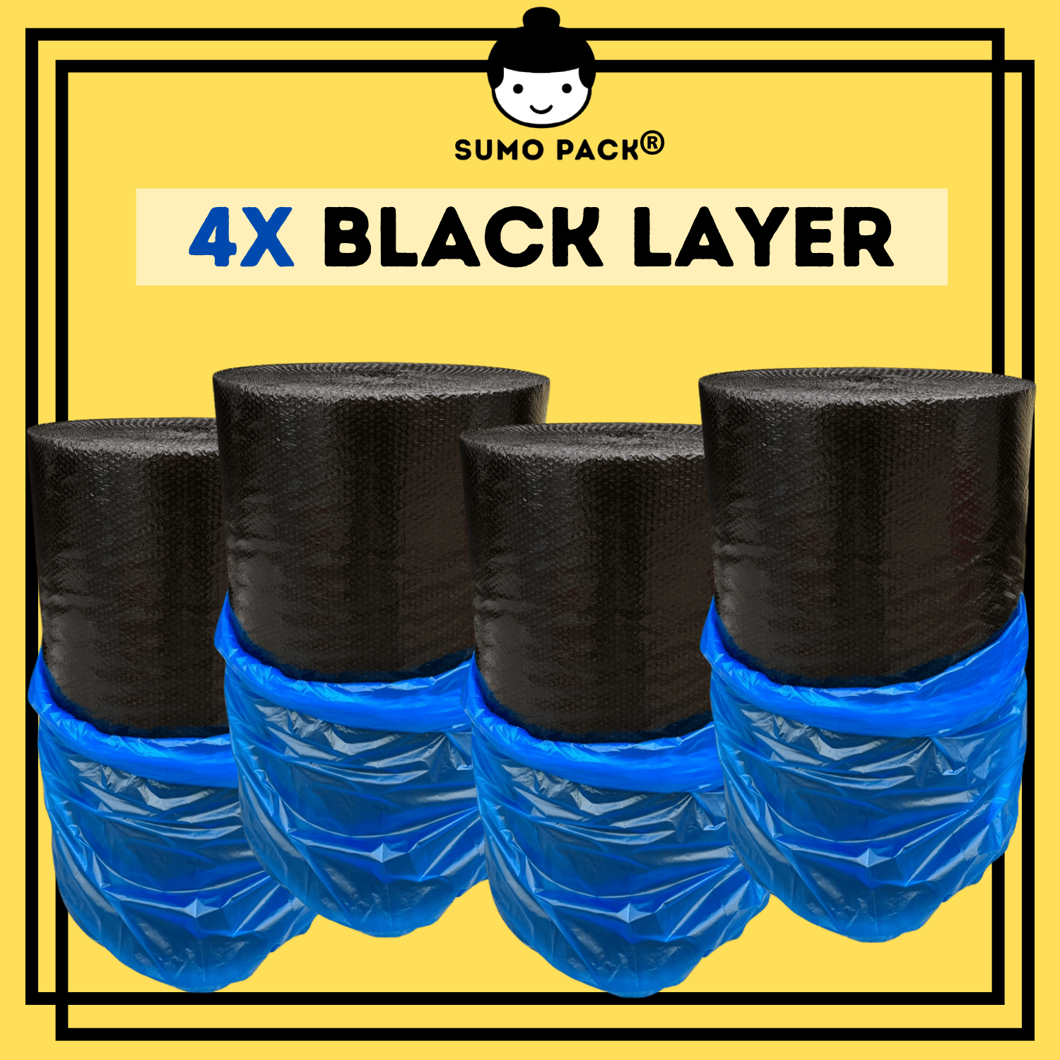 Black Bubble Wrap Single Layer [4 Rolls Promo]