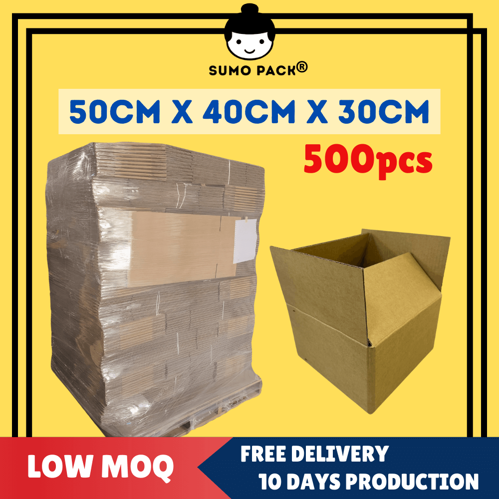 Custom Made Corrugated Carton Box 50cm x40cm x30cm  - 500Pcs