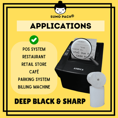 PAPER ROLL  (80mm x 60mm) Applications