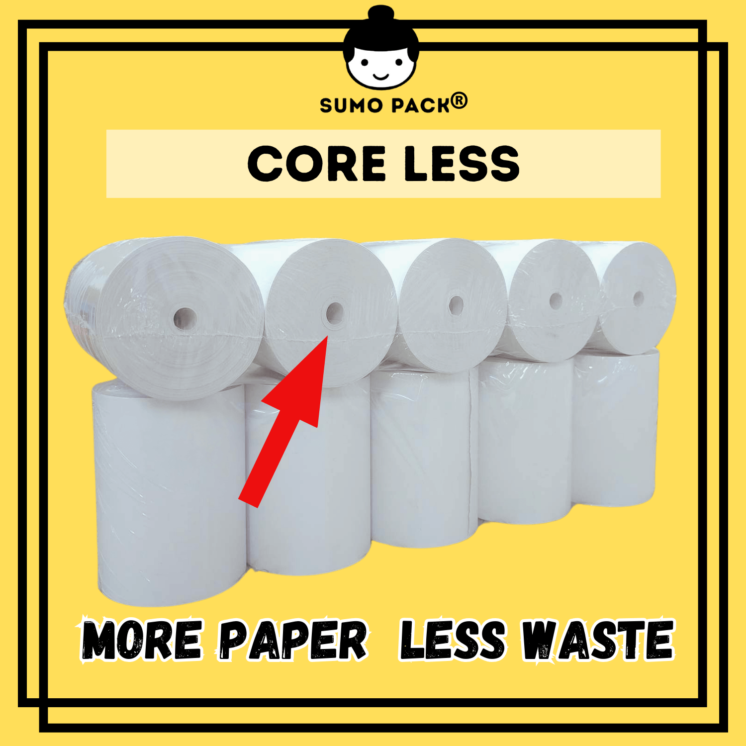 PAPER ROLL  (80mm x 60mm) Coreless