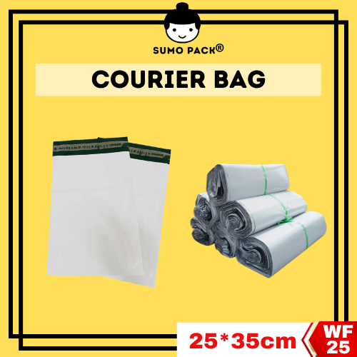 White Poly Courier Bag 25cm x 35cm