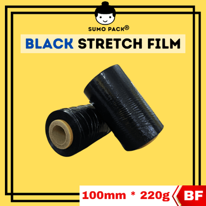 [1x CTN] Black Baby Roll Stretch Film 100mm 220g